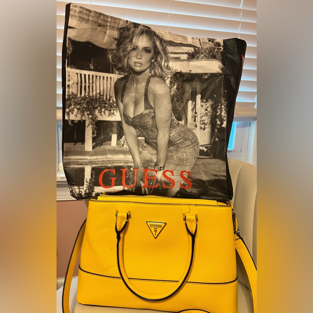 GUESS yellow handbag